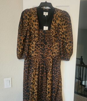 Tuckernuck Leopard Print Long Sleeve Dress NWT